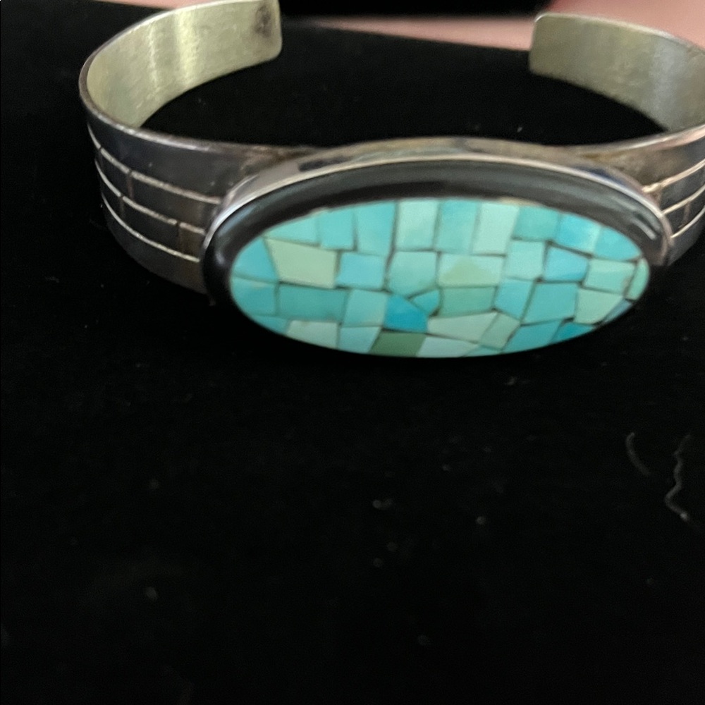 Mine Finds by Jay King Turquoise Mosaic Inlay Cuff Bracelet